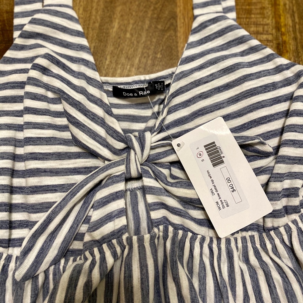 Striped blue tank top. - Picture 3 of 4